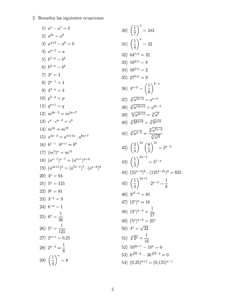 Potencias Ejercicios Pdf
