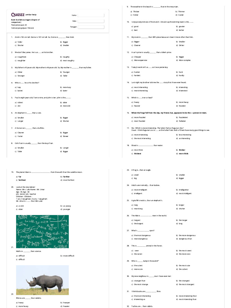 Tes comparison kelas 8 pdf zoology
