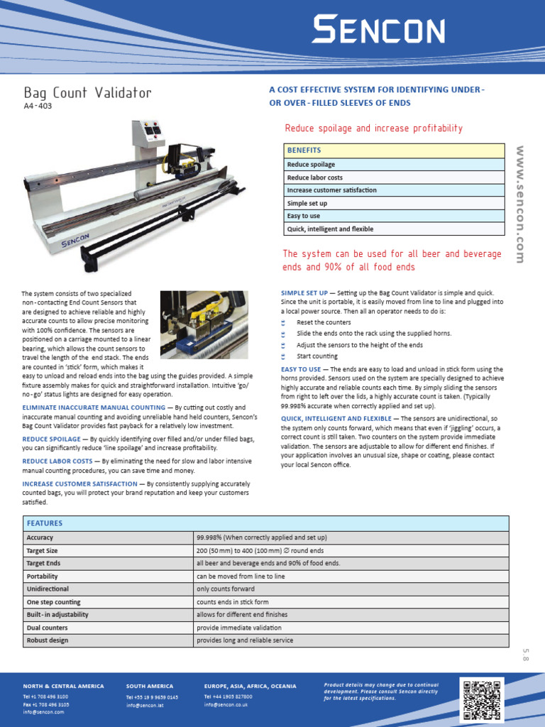 Sencon_Bag_Count_Validator_PDS | PDF | Equipment