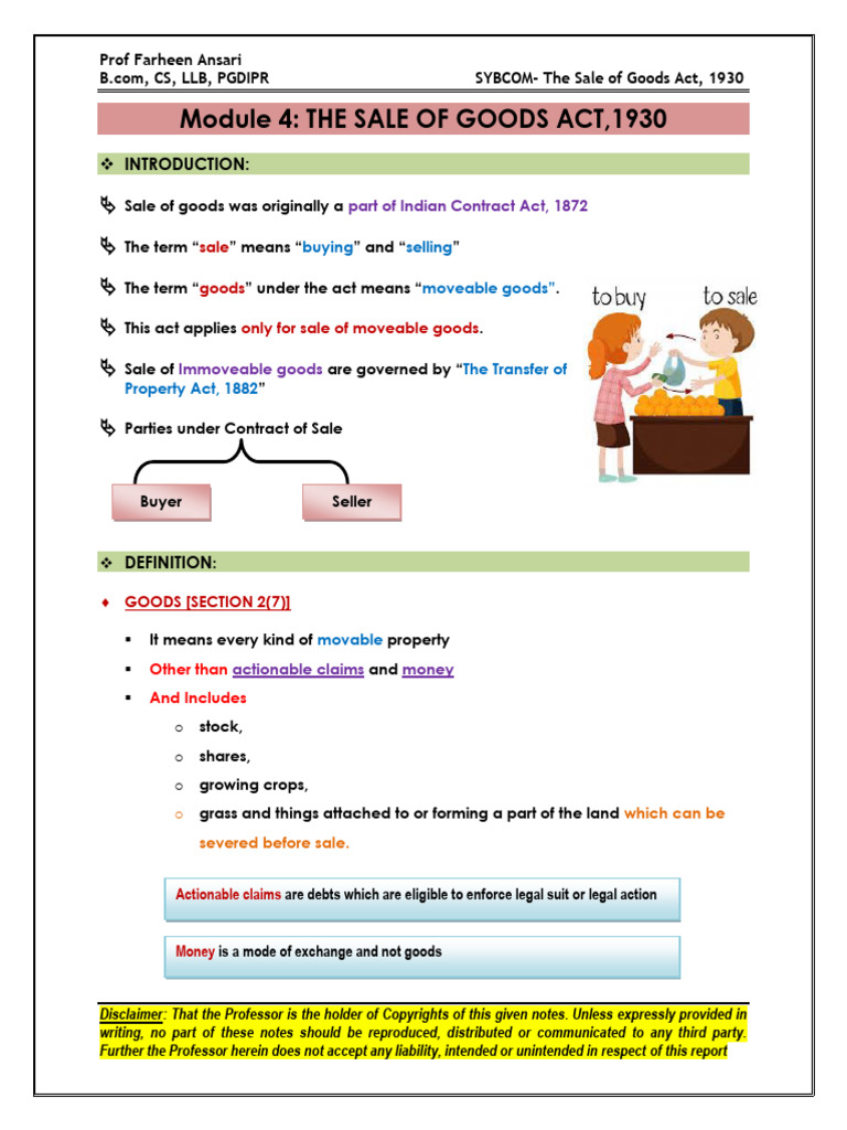 SALES OF GOODS ACT 1930 QUESTIONS AND ANSWERS PDF DOWNLOAD CA FOUNDATION visual data 7
