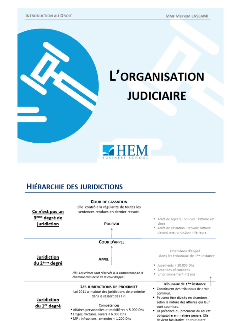 Organisation judiciaire et juridictions | PDF | Loi constitutionnelle ...