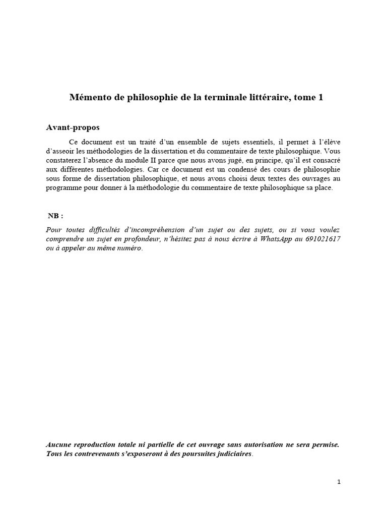 Méthodologie de la philosophie terminale | PDF | Raison | Dieu