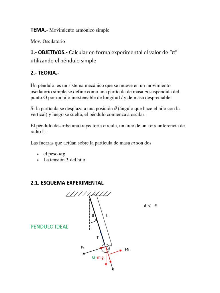 Tema 3 Oscilatorio | PDF | Péndulo | Fenomeno fisico