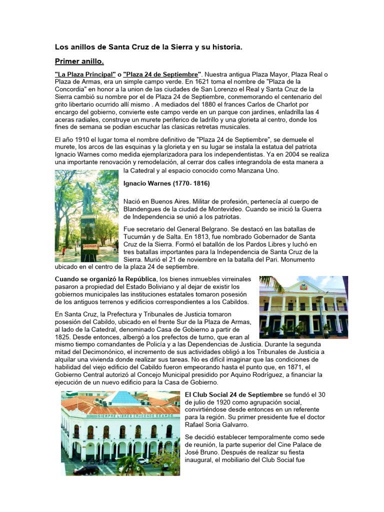Los Anillos de Santa Cruz de La Sierra y Su Historia | PDF