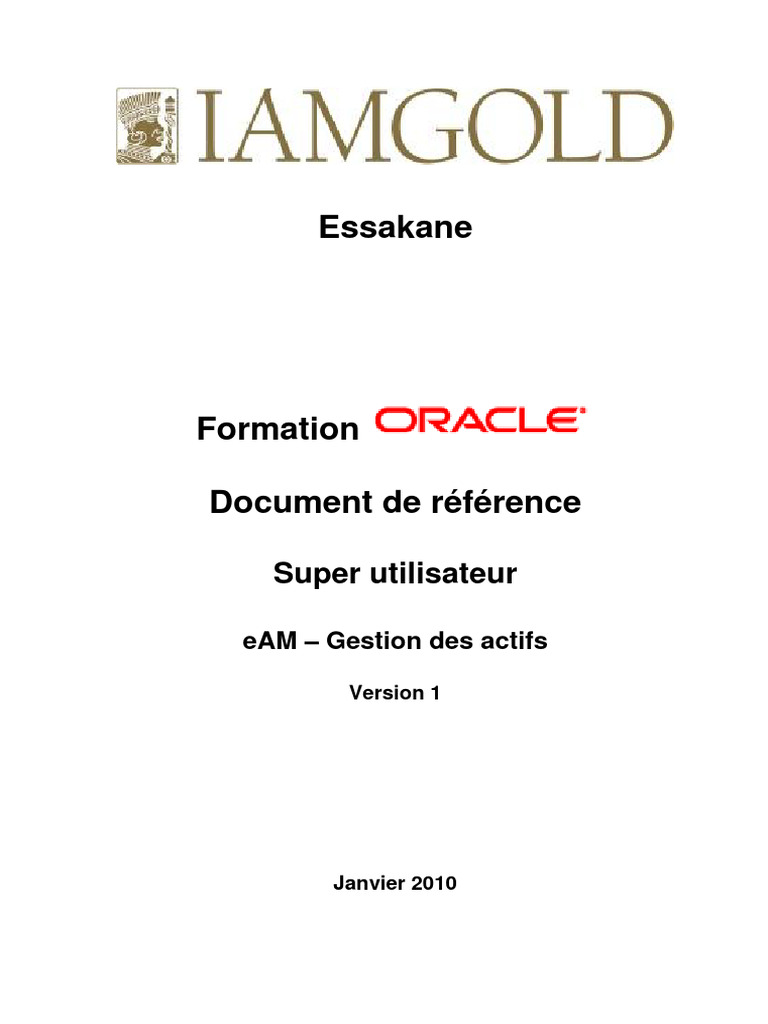 Guide de formation eAM pour gestion des actifs | PDF | Planification ...