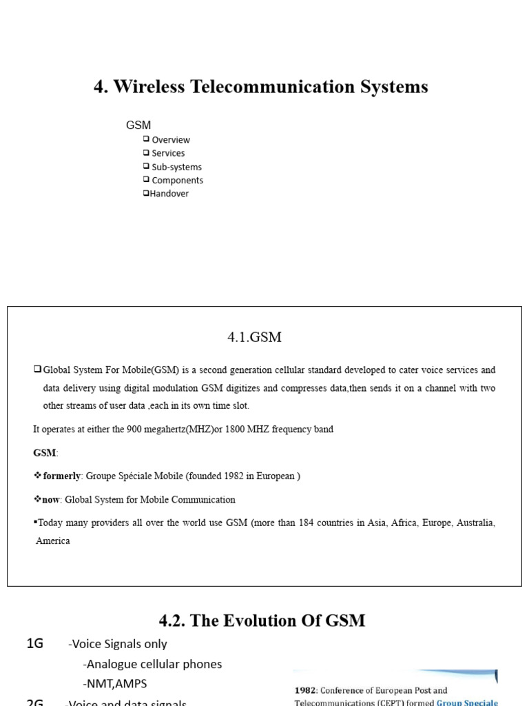 Lecture 4 Pdf Cellular Network Gsm