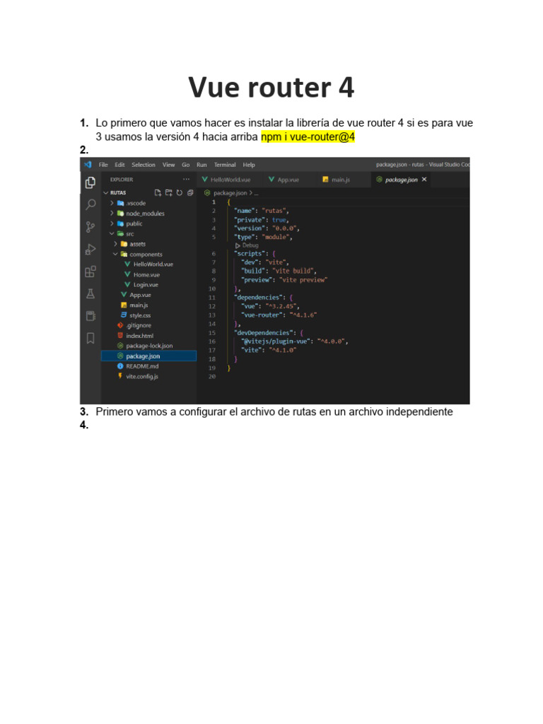 Instalación y Configuración de Vue Router 4 | PDF | Aplicación movil ...