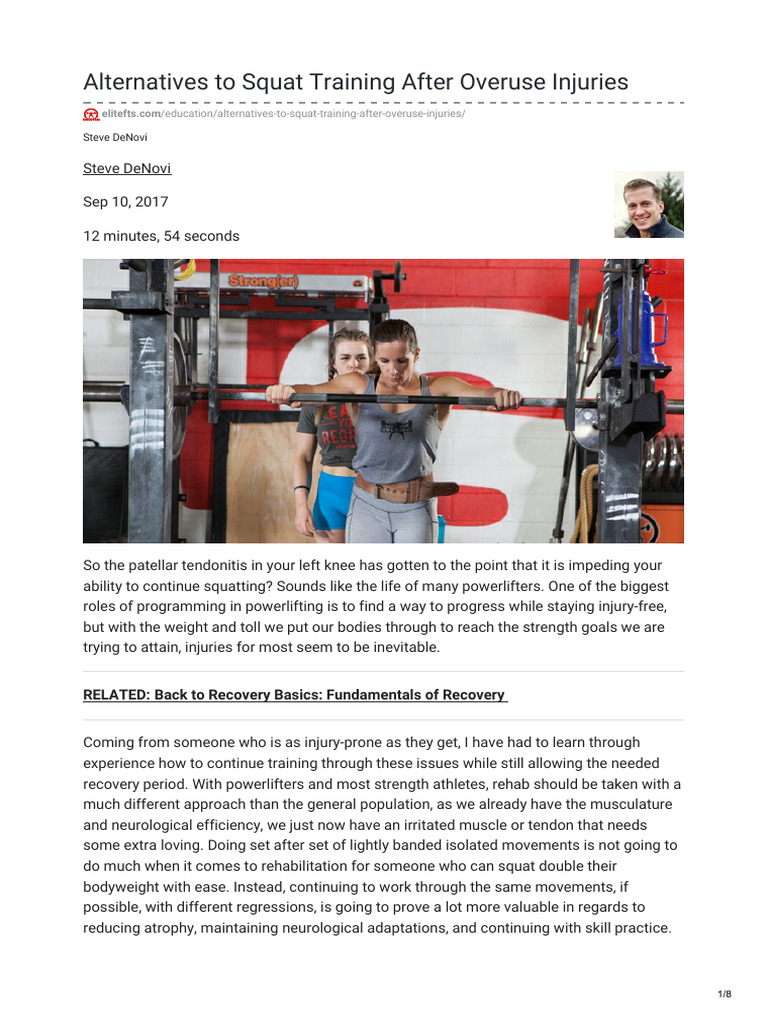 Squat Alternatives for Injury Recovery | PDF | Knee