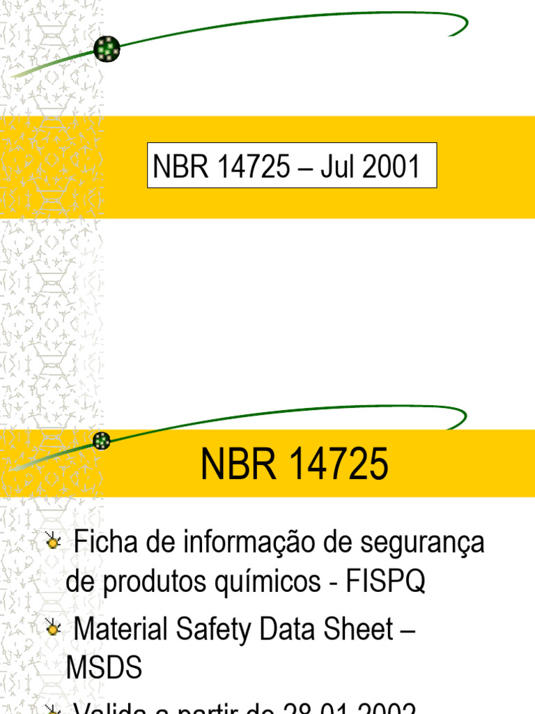 Norma NBR 14725 | PDF | Química | Embalagem e rotulagem