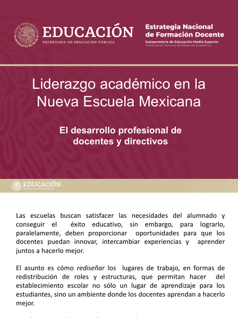 El Desarrollo Profesional de Docentes y Directivos | PDF | Enseñando ...
