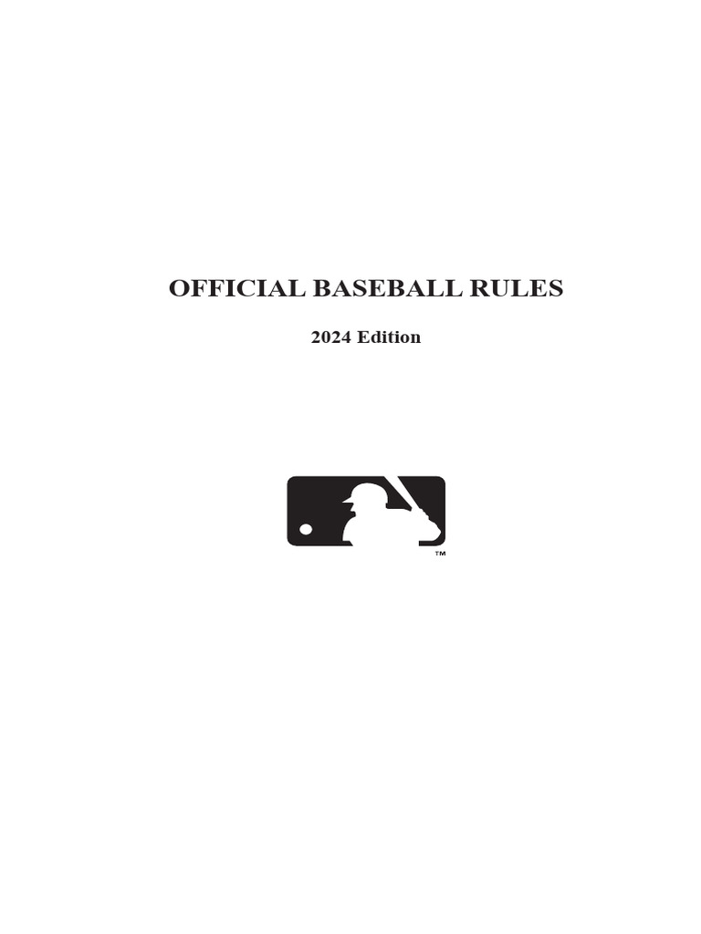 2024 Official Baseball Rules | PDF | Baseball Field | Ball And Bat Games