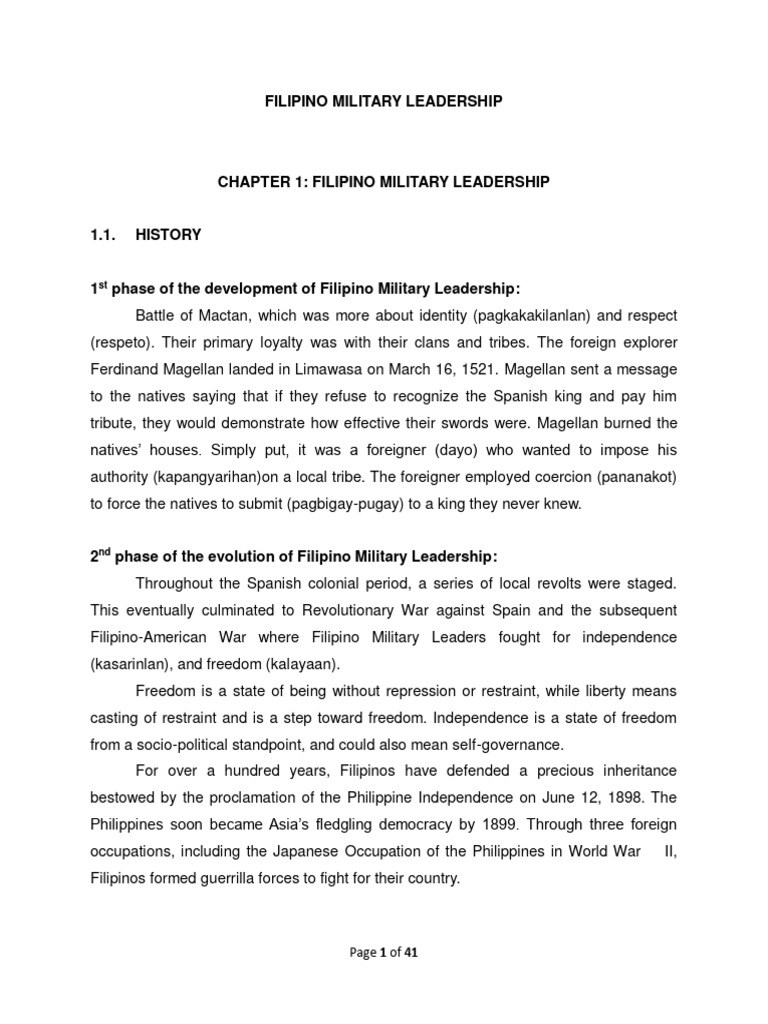Evolution of Filipino Military Leadership | PDF | Leadership | Philippines