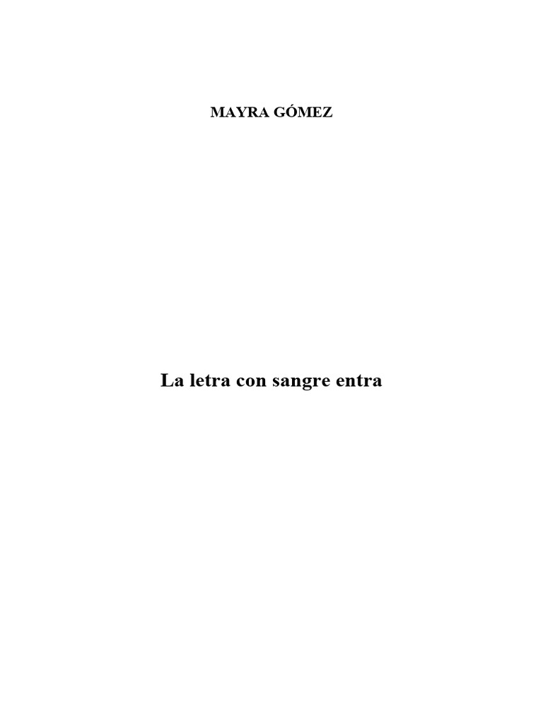 La letra con sangre entra | PDF