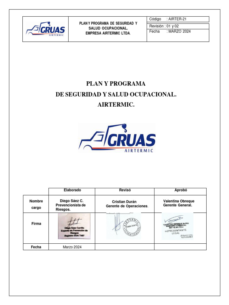 Plan de Seguridad y Salud Ocupacional 2024 | PDF | Lavado de manos ...