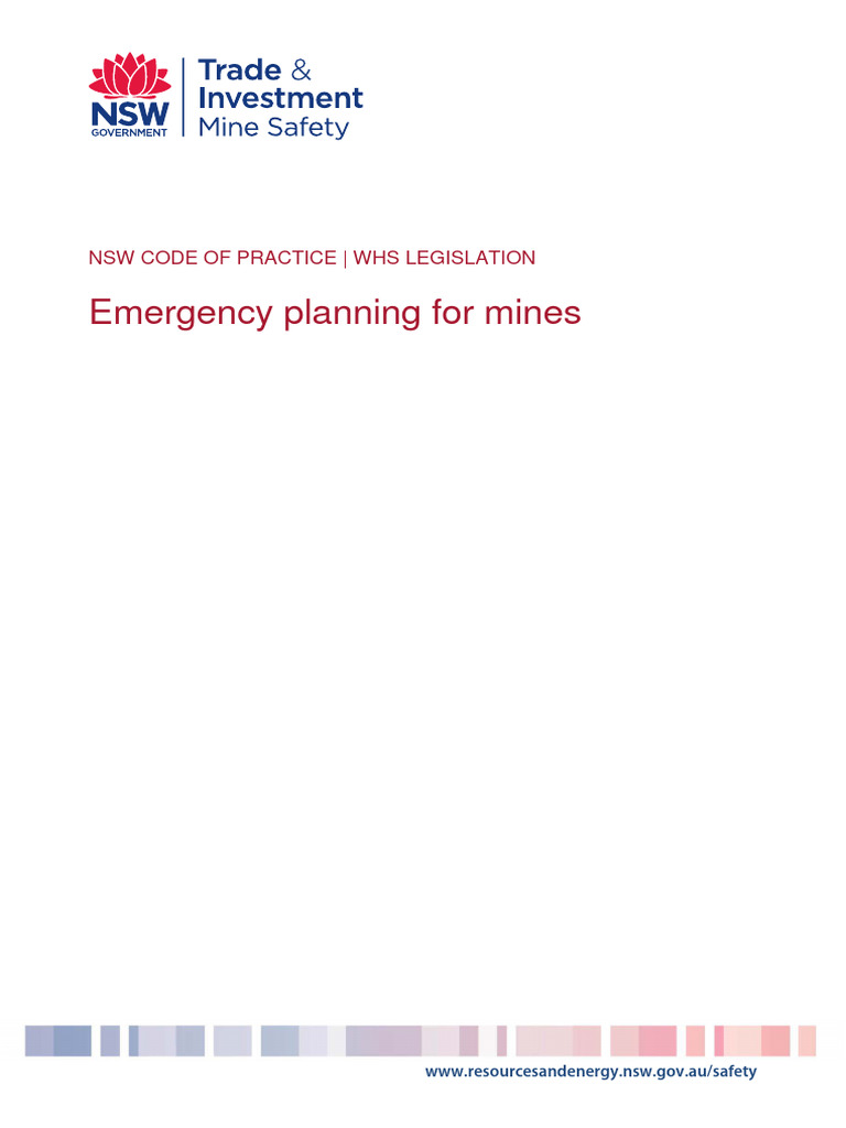 NSW Code of Practice Emergency Planning For Mines | PDF | Emergency ...