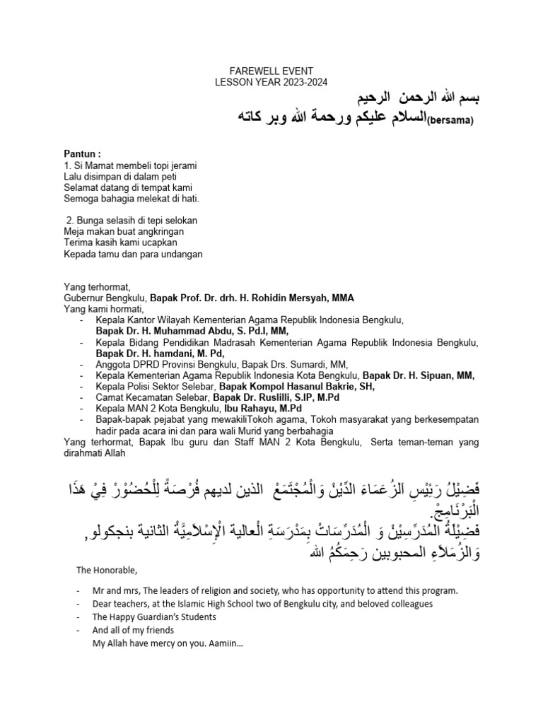 Mc Acara Perpisahan Kelas Xii Tiga Bahasa Pdf