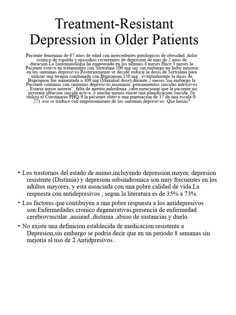 Depresion Adultos Mayores XXX | PDF | Trastorno depresivo mayor ...