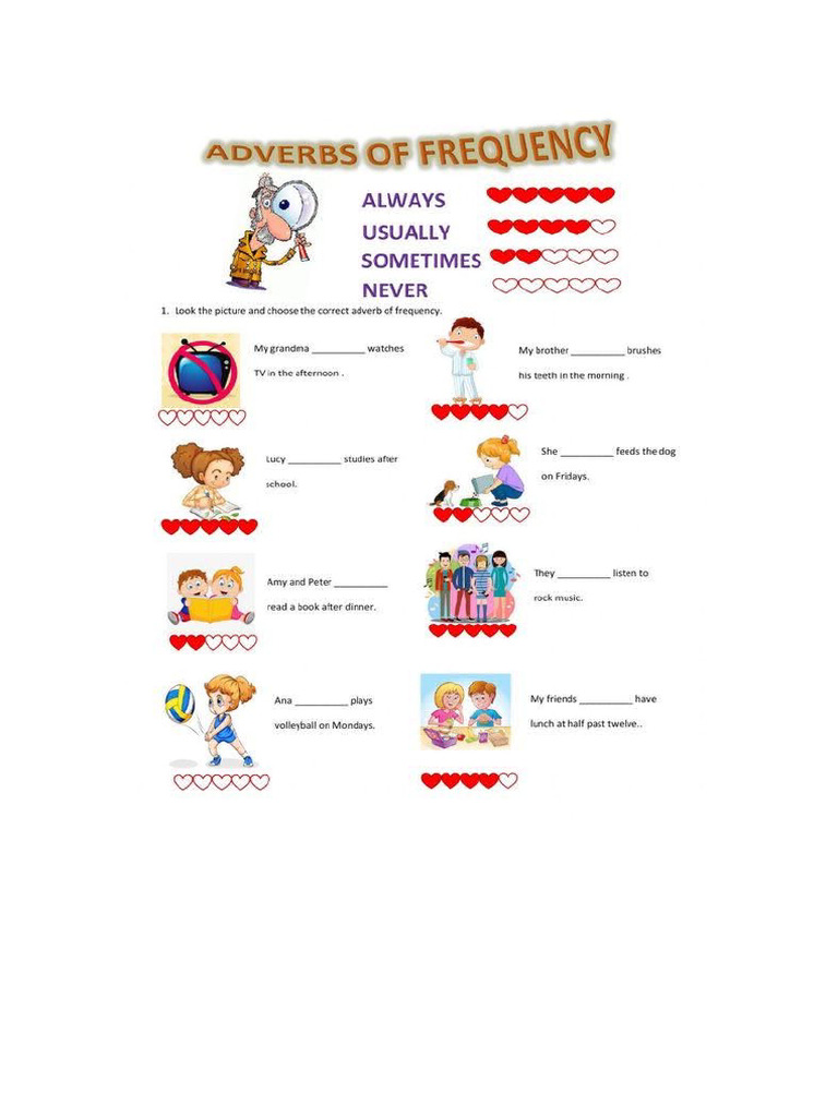 adverbs of frequency worksheet | PDF