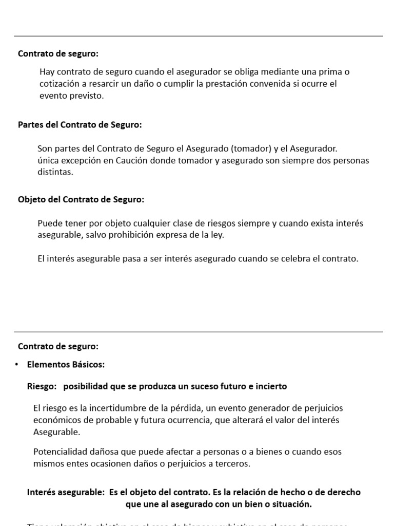 Conceptos Clave del Contrato de Seguro | PDF | Póliza de seguros | Seguro
