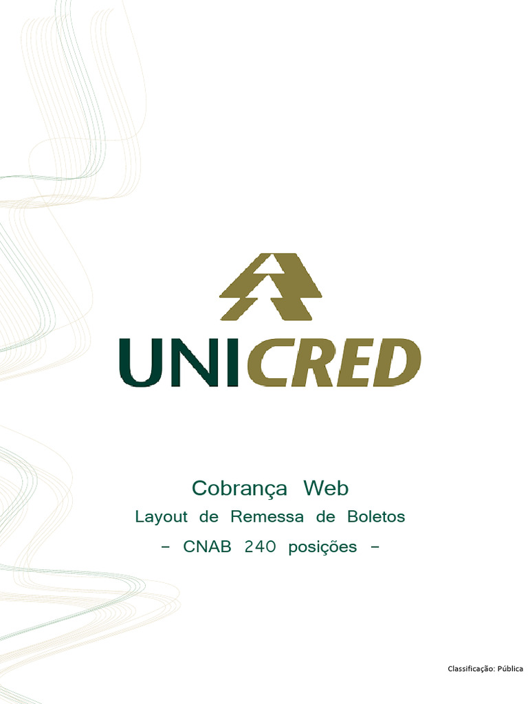 BANCO UNICRED LAYOUT CNAB 240 - Remessa | PDF | Conta de transação ...