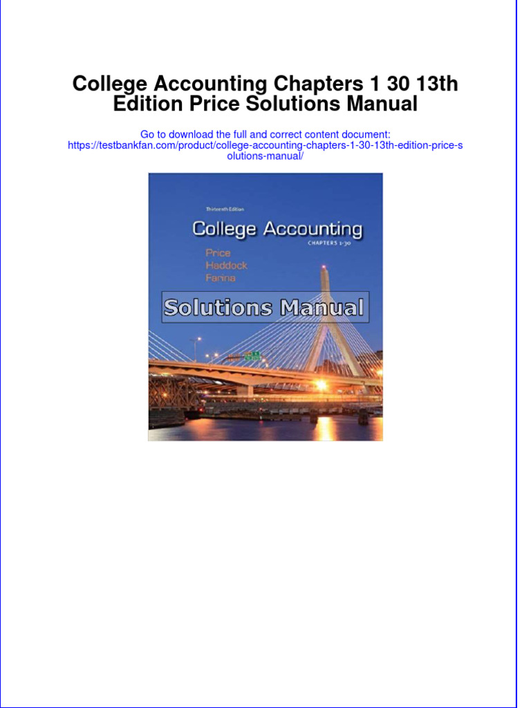 Instant Download PDF College Accounting Chapters 1 30 13th Edition