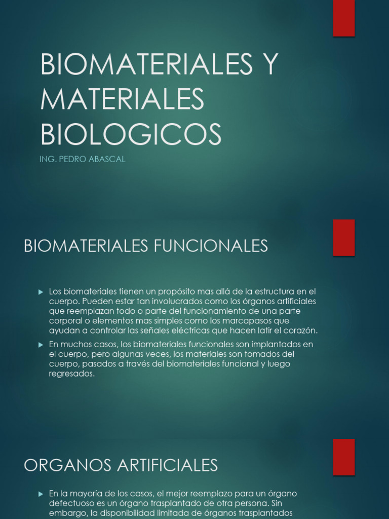 Biomateriales y Órganos Artificiales | PDF | Especialidades Medicas ...