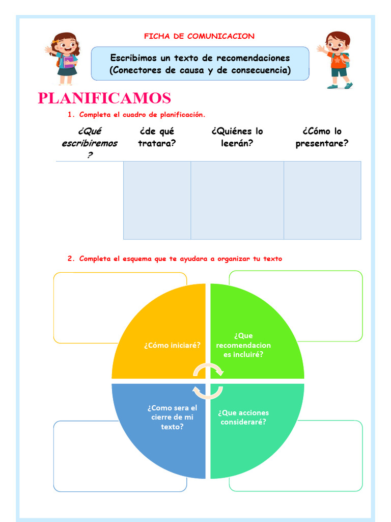 Ficha Comu Mier 12 Texto Recomendaciones 933623393 Prof Yessenia | PDF