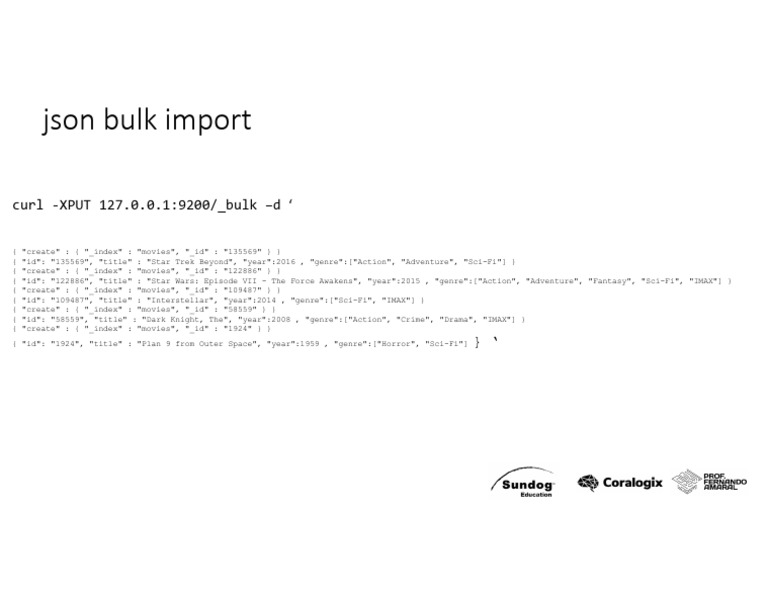 JSON Bulk Import for Movies Data | PDF | Computers
