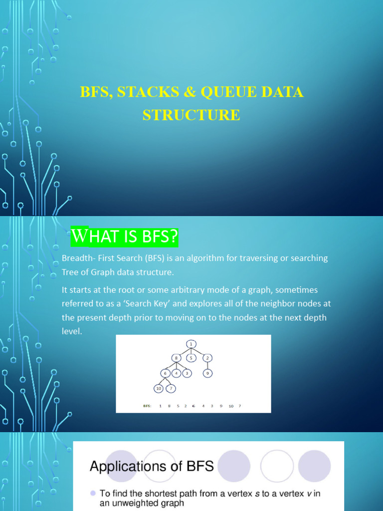 BFS, Stacks & Queue Data Structure | PDF | Mathematical Relations ...