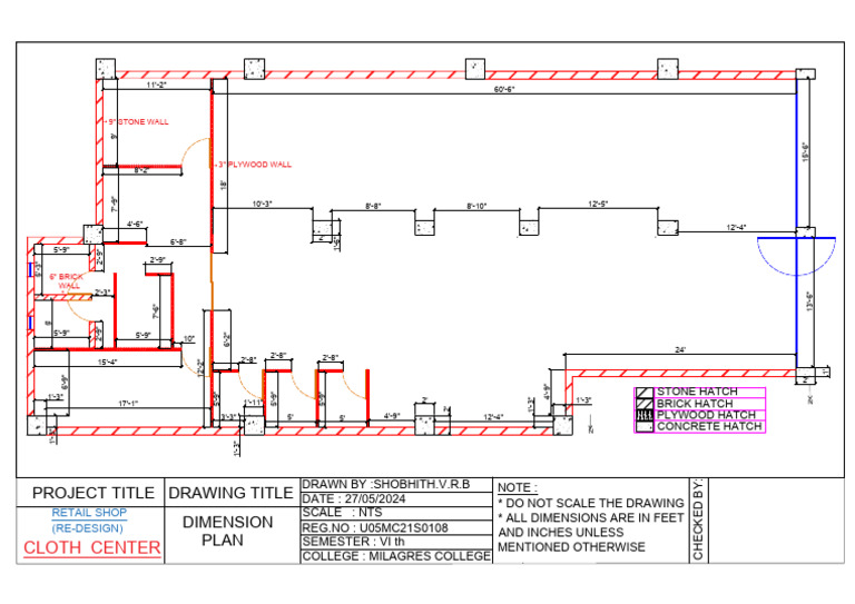 Retail Shop Redesign Dimension Plan | PDF