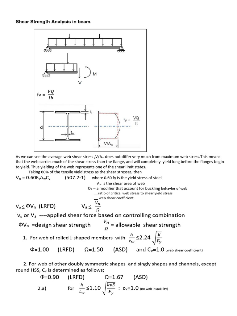 Shear Stress in Beam | PDF | Strength Of Materials | Stress (Mechanics)