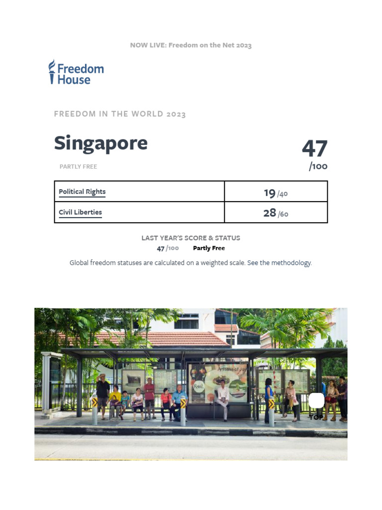Singapore's Freedom Status 2023 | PDF | Justice | Crime & Violence