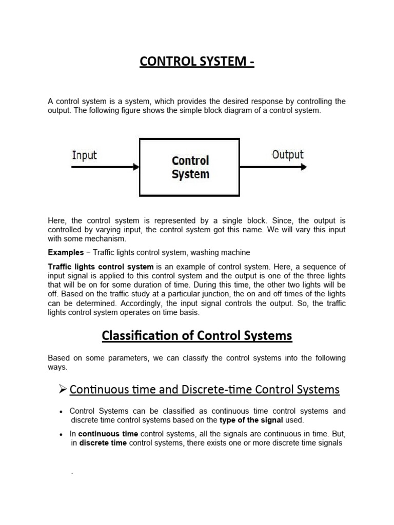 Feedback Control System Example
