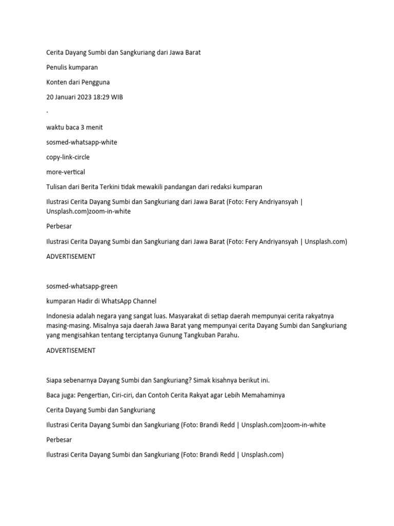 Sangkuriang dan Dayang Sumbi dalam legenda cinta terlarang