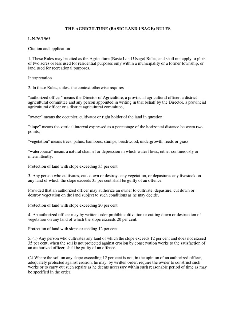 The Agriculture Basic Land Usage Rules Pdf Plough Surface Runoff