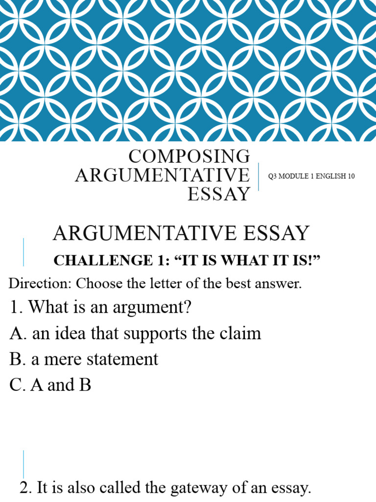 Understanding Argumentative Essays | PDF | Essays | Argument