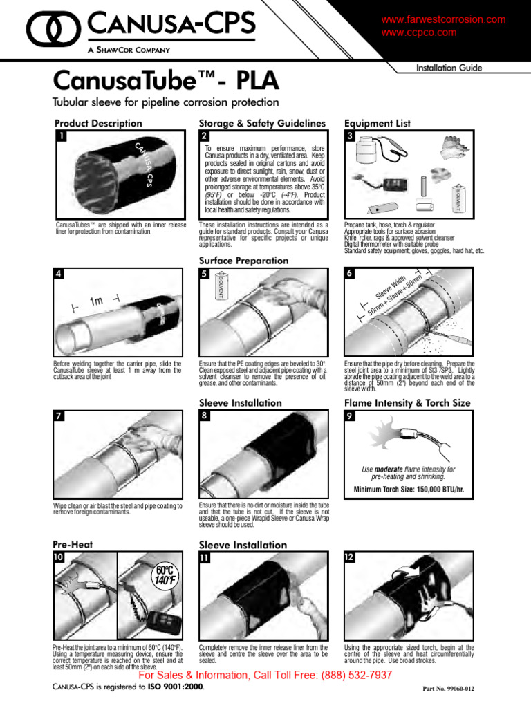 Canusa PLA Installation Guide | PDF | Pipe (Fluid Conveyance ...