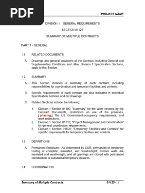 01125-Summary of Multiple Contracts (Full Form)