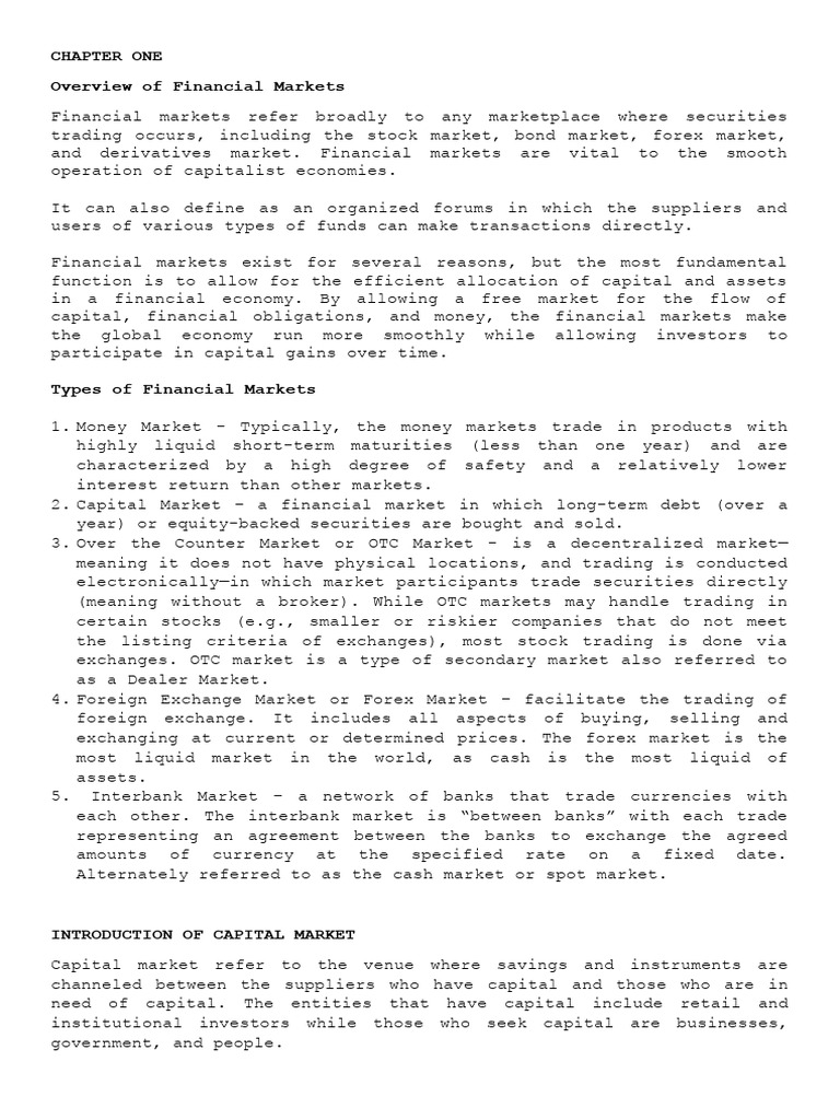 Overview of Capital Markets in the Philippines | PDF | Financial ...