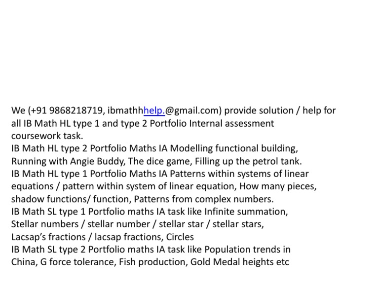 Patterns Within Systems of Linear Equations IB Math Portfolio Maths IA ...