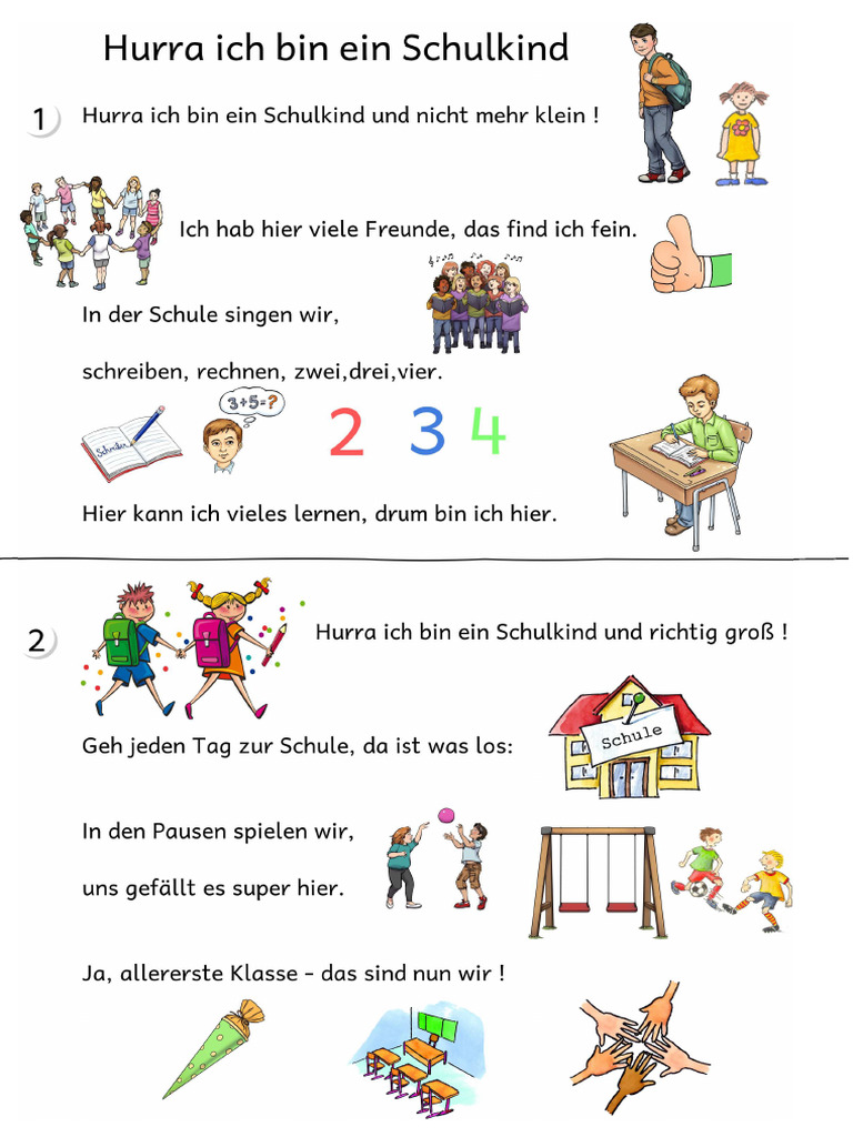Hurra Ich Bin Ein Schulkind Text Pdf