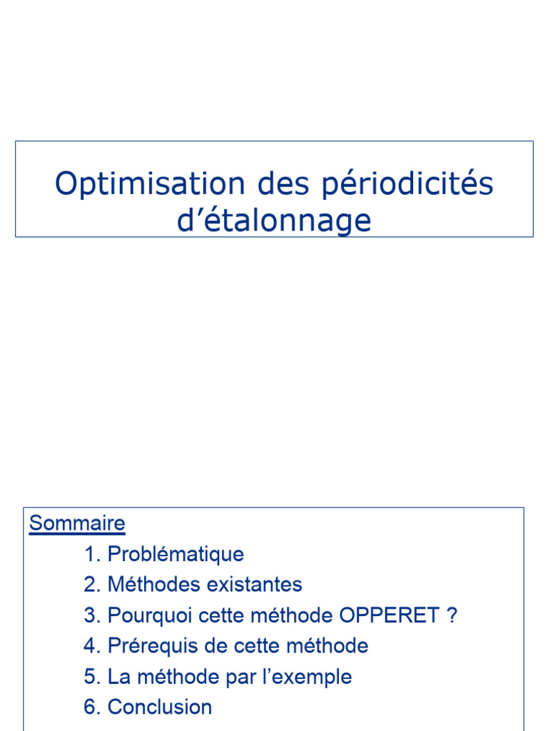 Méthode OPPERET pour l'étalonnage | PDF | Calibrage | Métrologie