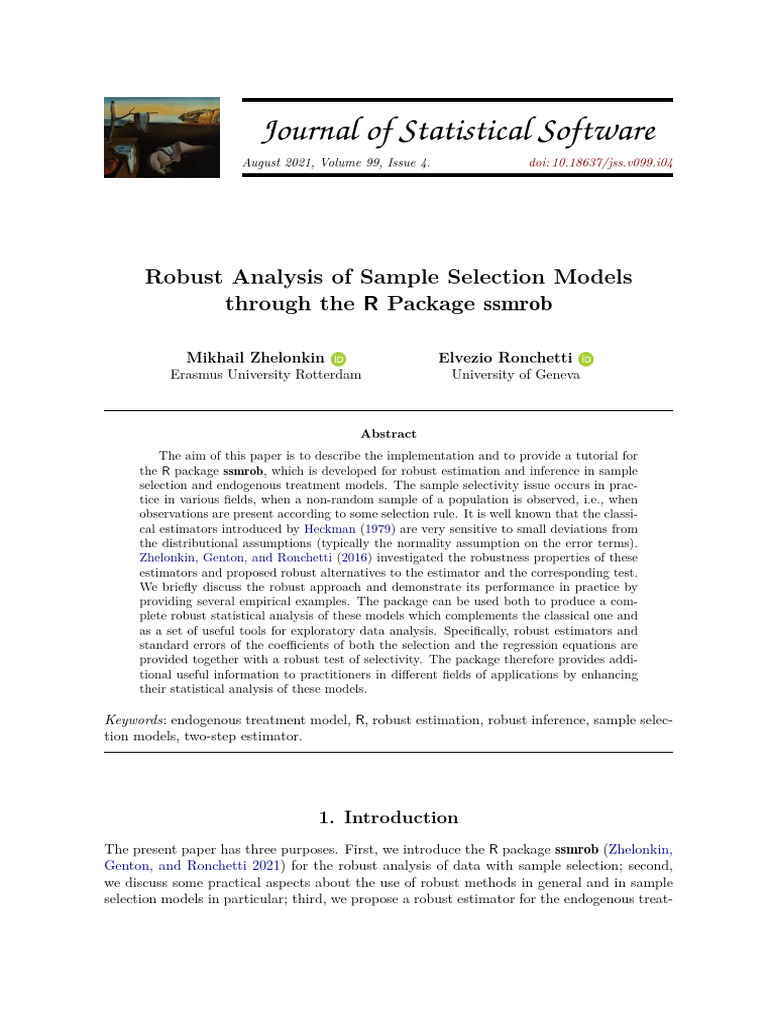Robust Sample Selection Analysis in R | PDF | Robust Statistics ...