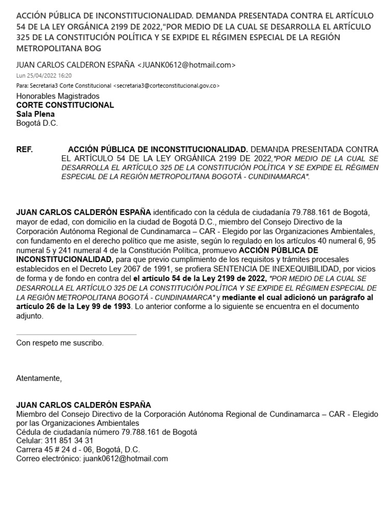 Sentencia D-14795 (16-05-2022) Ley 2199 de 2022 | Descargar gratis PDF