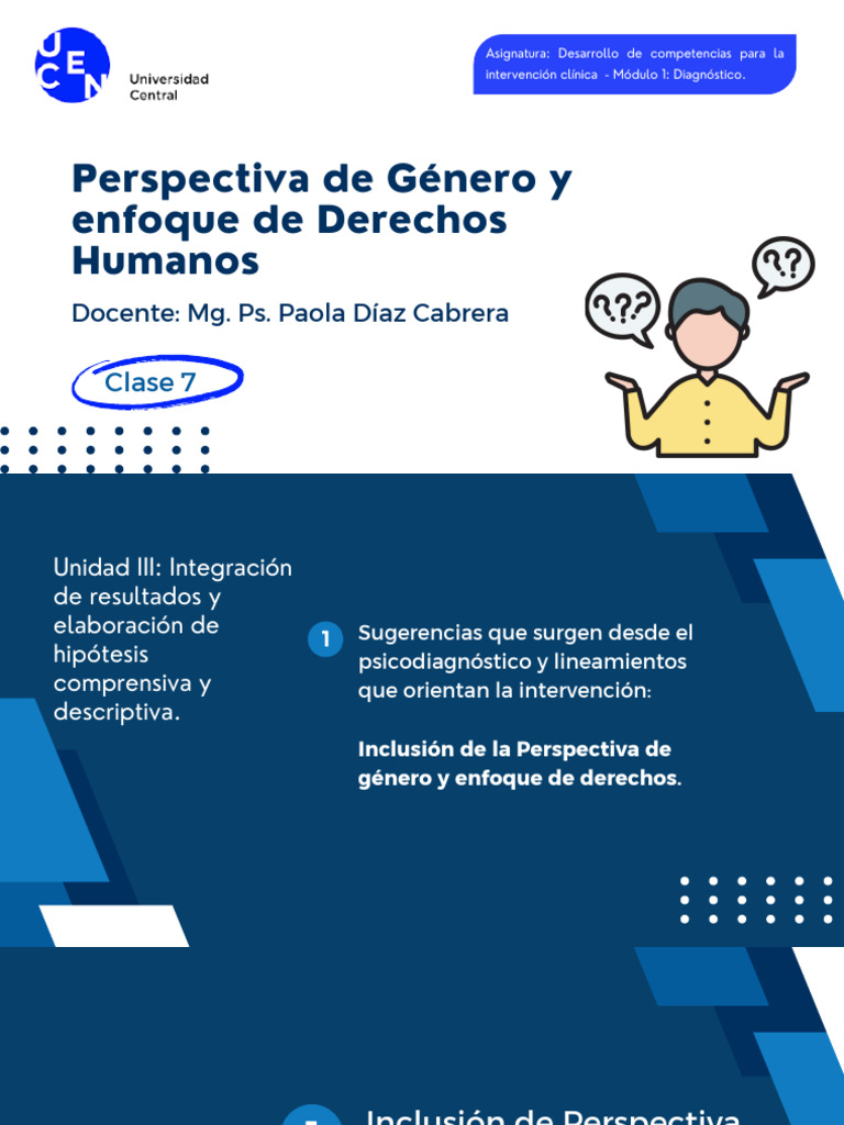 Clase 7 - Perspectiva de Genero y Enfoque de Derechos | PDF | Género ...