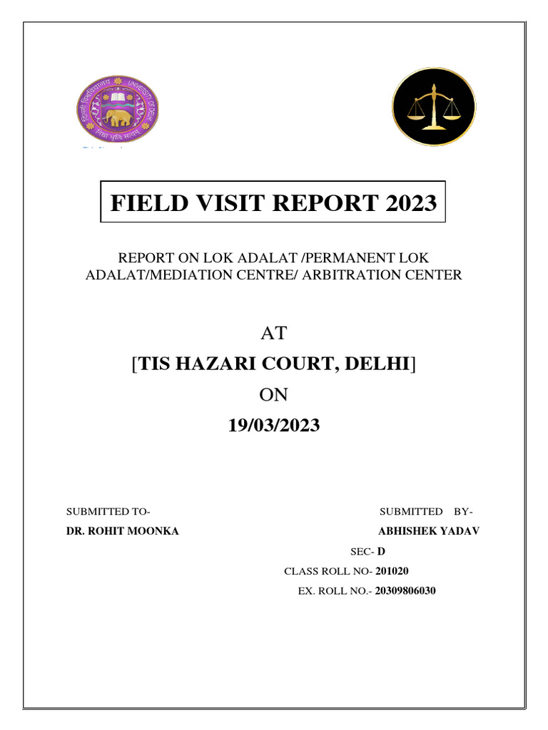 Lok Adalat Field Visit Report 2023 | PDF | Legal Aid | Judiciaries