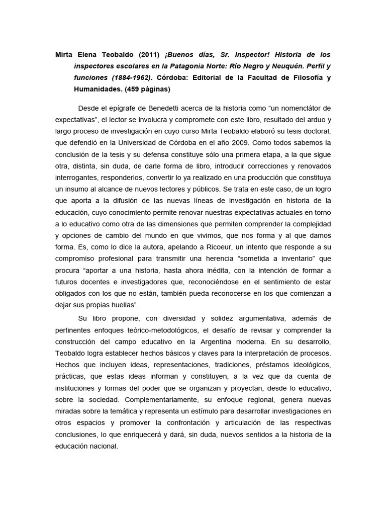 Historia de Inspectores Escolares en Patagonia | PDF | Enseñando ...