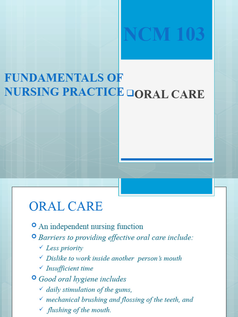 Oral Care Guidelines for Elderly Patients | PDF | Oral Hygiene | Human ...