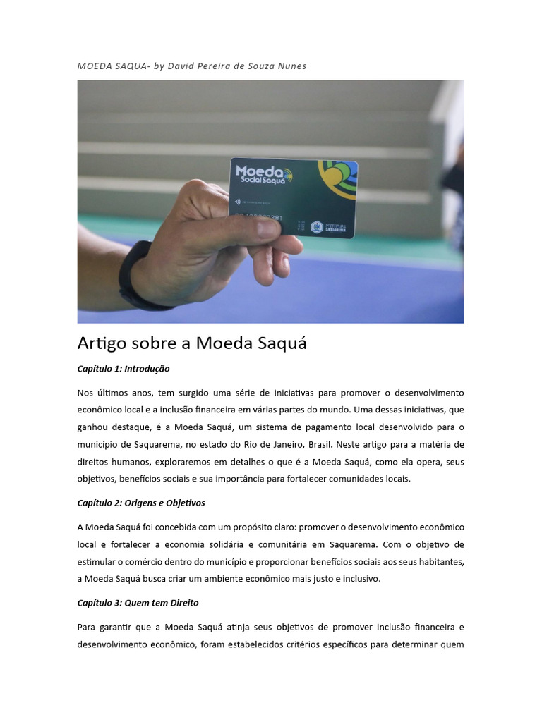 Moeda Saqua | PDF | Moeda | Economia