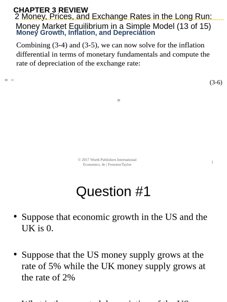Money, Prices, and Exchange Rates Analysis | PDF | Long Run And Short ...